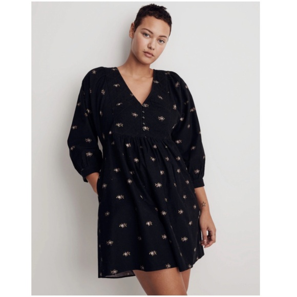 Madewell Dresses & Skirts - MADEWELL | Corduroy Quilted-Bib Mini Dress in Blurred Ikat